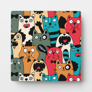 De menigte katten fotoplaat