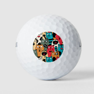 De menigte katten golfballen