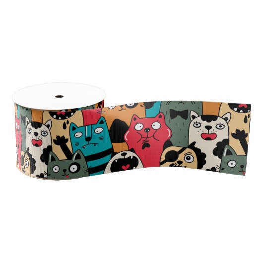 De menigte katten grosgrain lint (Spoel)