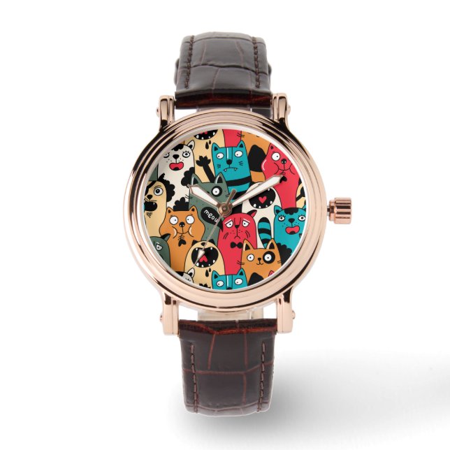 De menigte katten horloge (Voorkant)