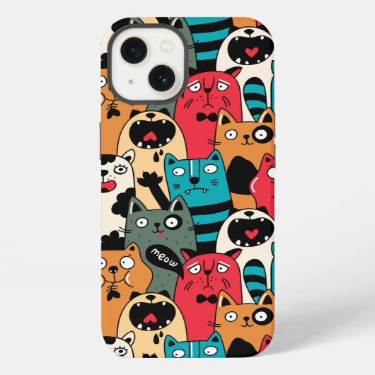 De menigte katten iPhone hoesje (Achterkant)