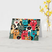 De menigte katten kaart (Gele Bloem)