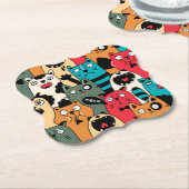 De menigte katten kartonnen onderzetters (Gekanteld)