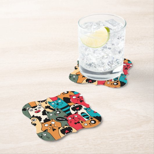 De menigte katten kartonnen onderzetters (Insitu)