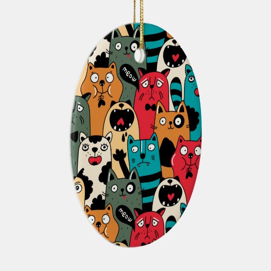 De menigte katten keramisch ornament (Rechts)