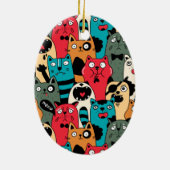 De menigte katten keramisch ornament (Achterkant)
