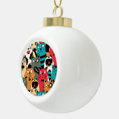 De menigte katten keramische bal ornament (Rechts)