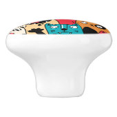 De menigte katten keramische knop (Zijkant)