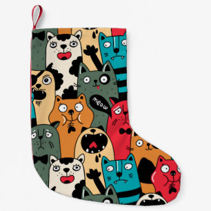 De menigte katten kleine kerstsok