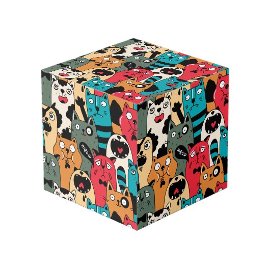 De menigte katten kubus (Voorkant hoekig)