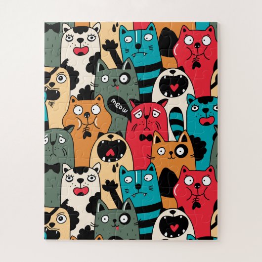 De menigte katten legpuzzel (Verticaal)