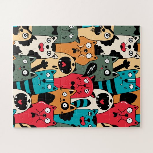 De menigte katten legpuzzel (Horizontaal)