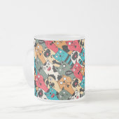 De menigte katten matglas koffiemok (Voorkant links)