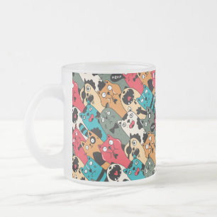 De menigte katten matglas koffiemok