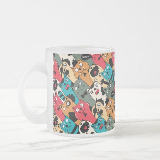 De menigte katten matglas koffiemok (Links)