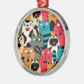De menigte katten metalen ornament (Links)
