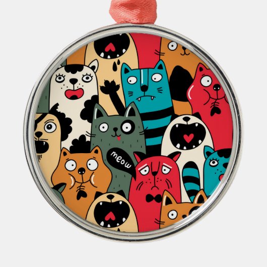 De menigte katten metalen ornament (Voorkant)