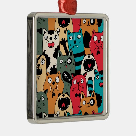 De menigte katten metalen ornament (Rechts)