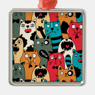 De menigte katten metalen ornament