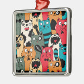 De menigte katten metalen ornament (Links)