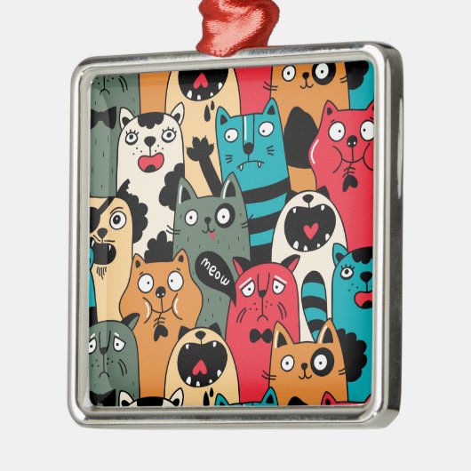 De menigte katten metalen ornament (Links)