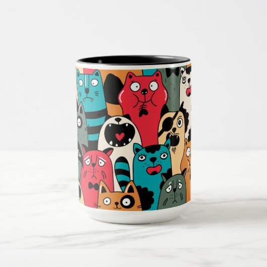 De menigte katten mok (Midden)