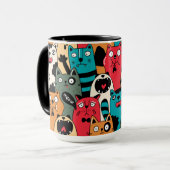 De menigte katten mok (Voorkant links)