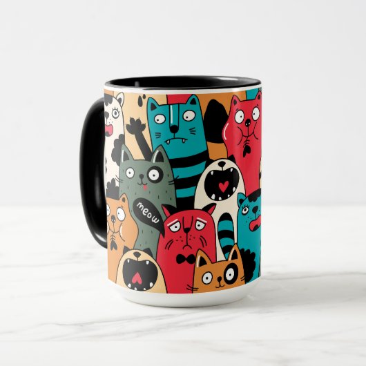 De menigte katten mok (Voorkant links)