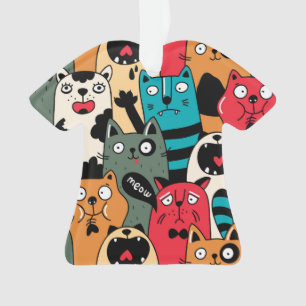 De menigte katten ornament