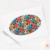 De menigte katten ovale sticker (Envelop)