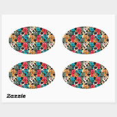 De menigte katten ovale sticker (Vel)