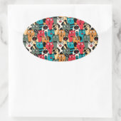 De menigte katten ovale sticker (Tas)