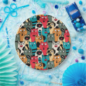 De menigte katten papieren bordje (Feest)