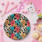 De menigte katten papieren bordje (Feest)