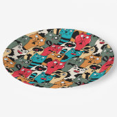 De menigte katten papieren bordje (Gekanteld)