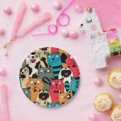 De menigte katten papieren bordje (Feest)