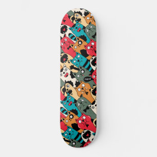 De menigte katten persoonlijk skateboard