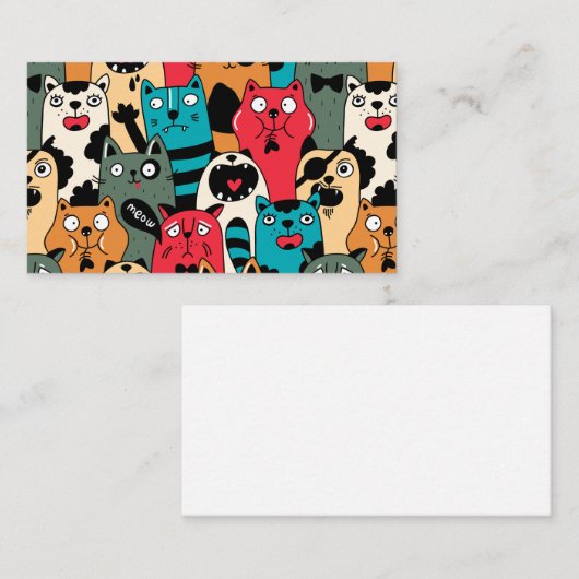 De menigte katten plaatskaartje (Voorkant / Achterkant)