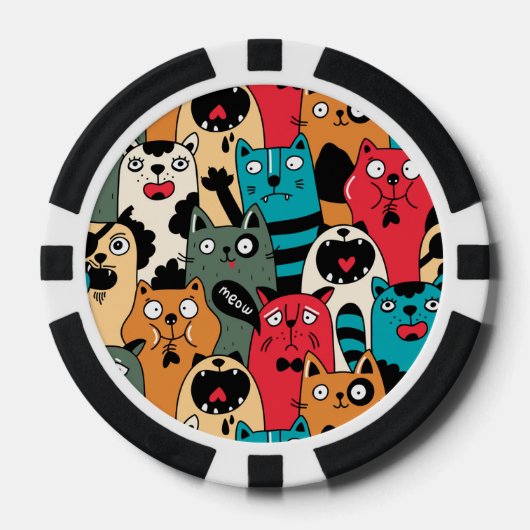 De menigte katten poker chips (Voorkant)
