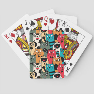 De menigte katten pokerkaarten