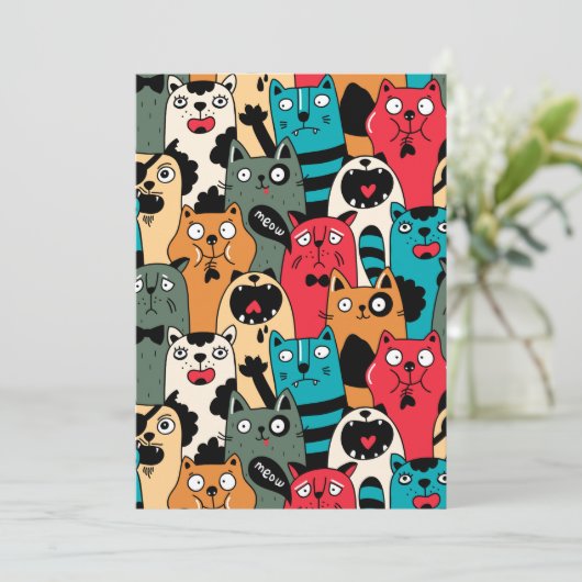 De menigte katten programmakaart (Staand voorkant)