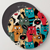 De menigte katten ronde button 6,0 cm (Voorkant /achterkant)