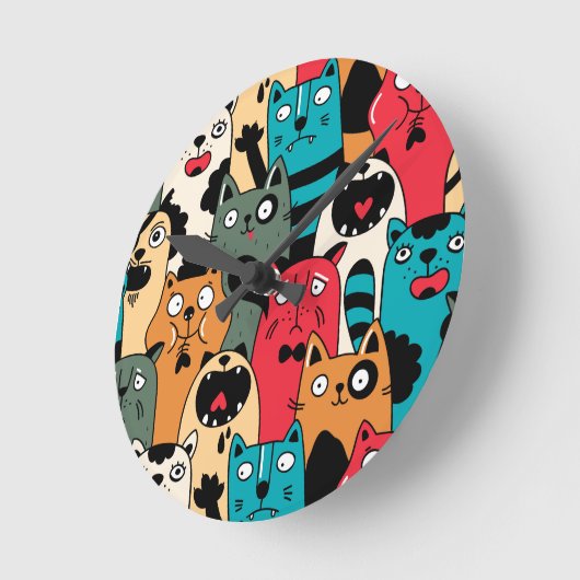 De menigte katten ronde klok (Hoek)