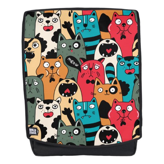 De menigte katten rugtassen (Voorkant)