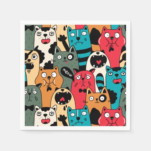 De menigte katten servet (Voorkant)