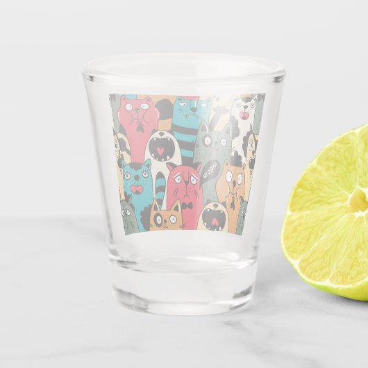 De menigte katten shot glas (Achterkant)