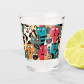 De menigte katten shot glas (Voorkant)