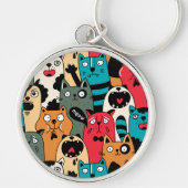 De menigte katten sleutelhanger (Voorkant)