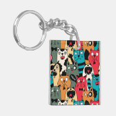 De menigte katten sleutelhanger (Voorkant Links)