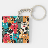 De menigte katten sleutelhanger (Achterkant)